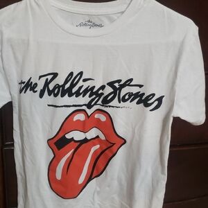 The Rolling Stones White and Red Womens  T-Shirt